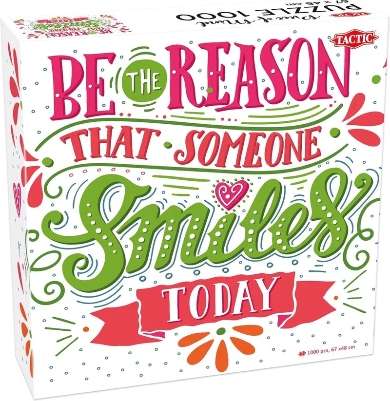 That Someone Smiles Today – Puzzel – 1000 stukjes – Inspirerende Tekstpuzzel – Rustgevend Ontwerp – Hoogwaardige Scandinavische Kwaliteit from Tactic, Be the Reason edition – box