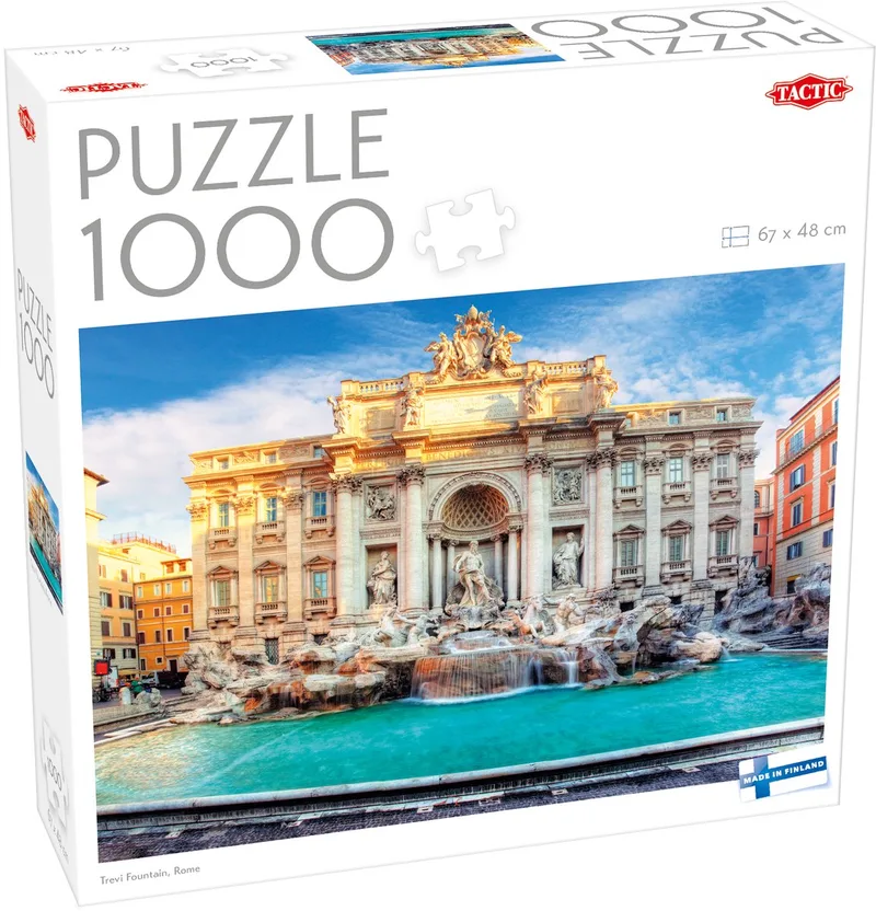 Trevi Fountain, Rome – Puzzel – 1000 stukjes – Iconisch Italiaans Monument – Klassieke Barokarchitectuur – Hoogwaardige Scandinavische Kwaliteit van Tactic, editie Trevi Fountain, Rome – doos