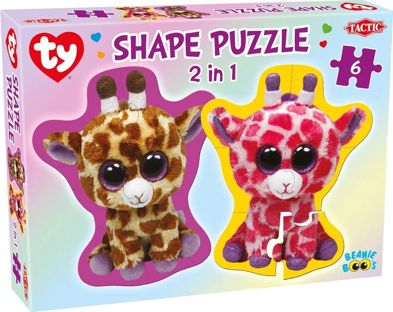 Ty Beanie Boos Shape Puzzle, 2 in , 6 pcs de Tactic, édition Multicolore – boîte
