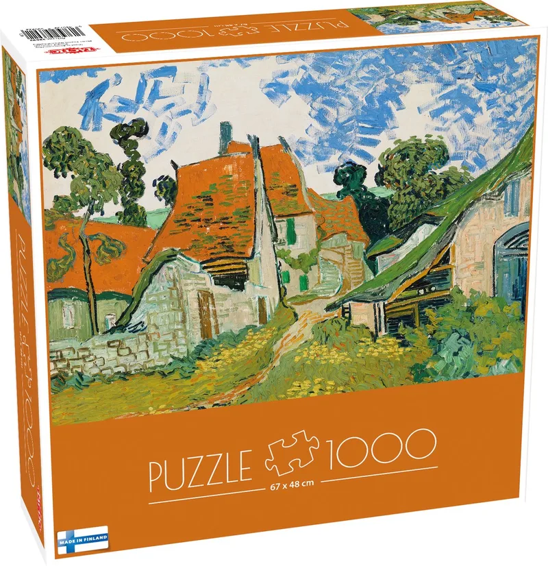 Vincent van Gogh: – Puzzel – 1000 stukjes – Wereldberoemde Postimpressionistische Kunst – Iconisch Straattafereel – Hoogwaardige Scandinavische Kwaliteit van Tactic, editie Street in Auvers-sur-Oise – doos