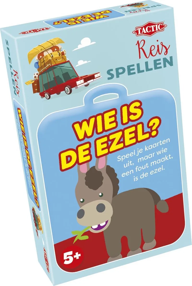 Wie is de Ezel? – Bordspel – Compacte Editie – Snel en Hilarisch Familiespel – Vanaf 5 Jaar – 2 tot 8 Spelers van Tactic – doos