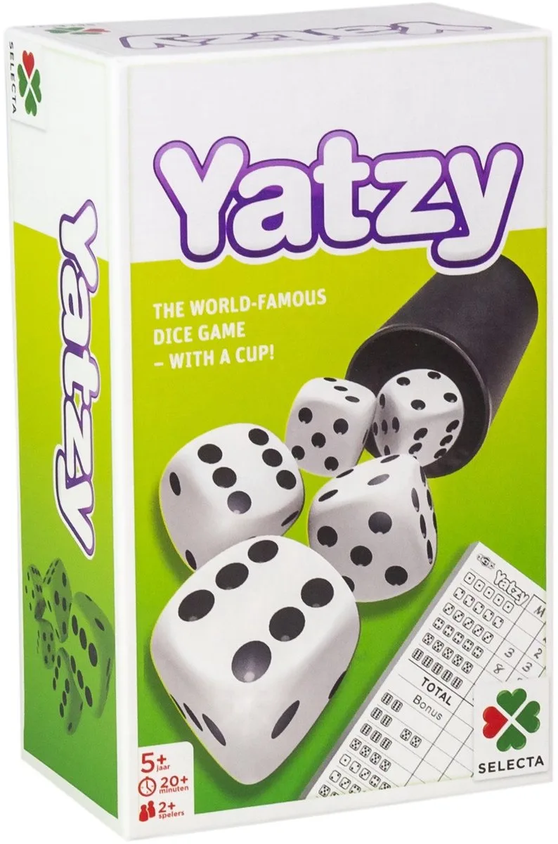 Yatzy – Dobbelspel – Klassiek Combinatiespel – Strategisch en Spannend – Familiespel – 2+ Spelers – Vanaf 5 Jaar from Tactic, WitGroen edition – box