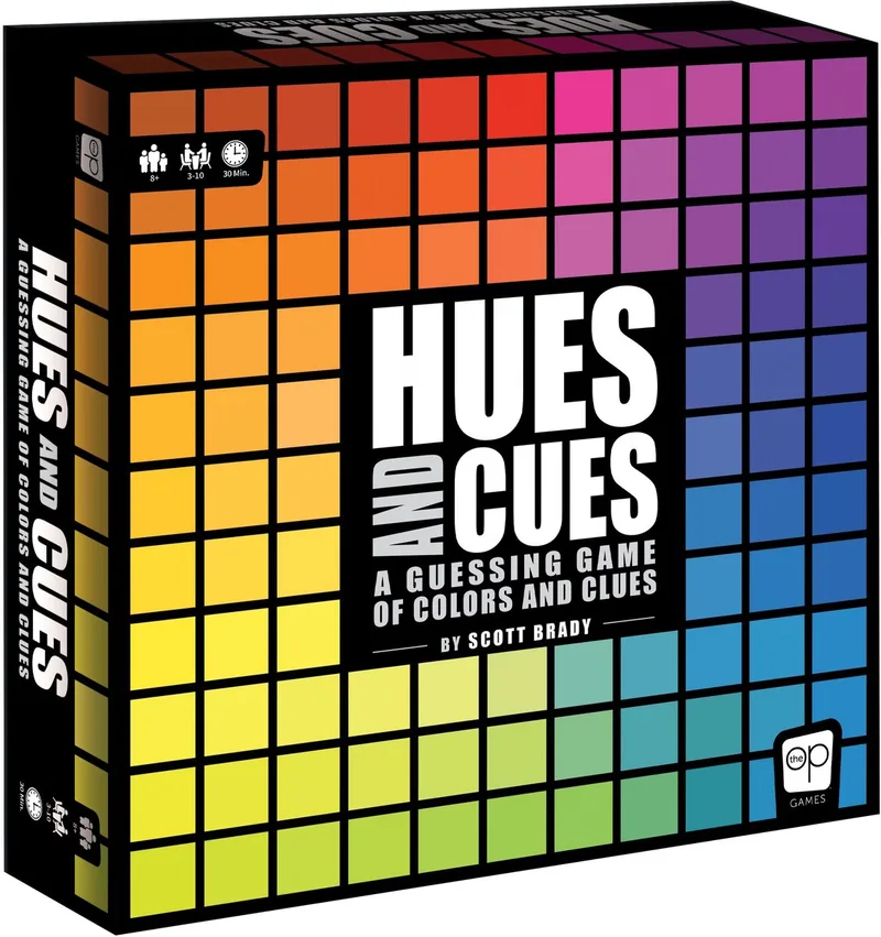 Hues and Cues Bordspel - Familiespel - Party Spel - Vanaf 8 Jaar - Voor 3 tot 10 Spelers - Engelstalige Spelregels van The Op – doos