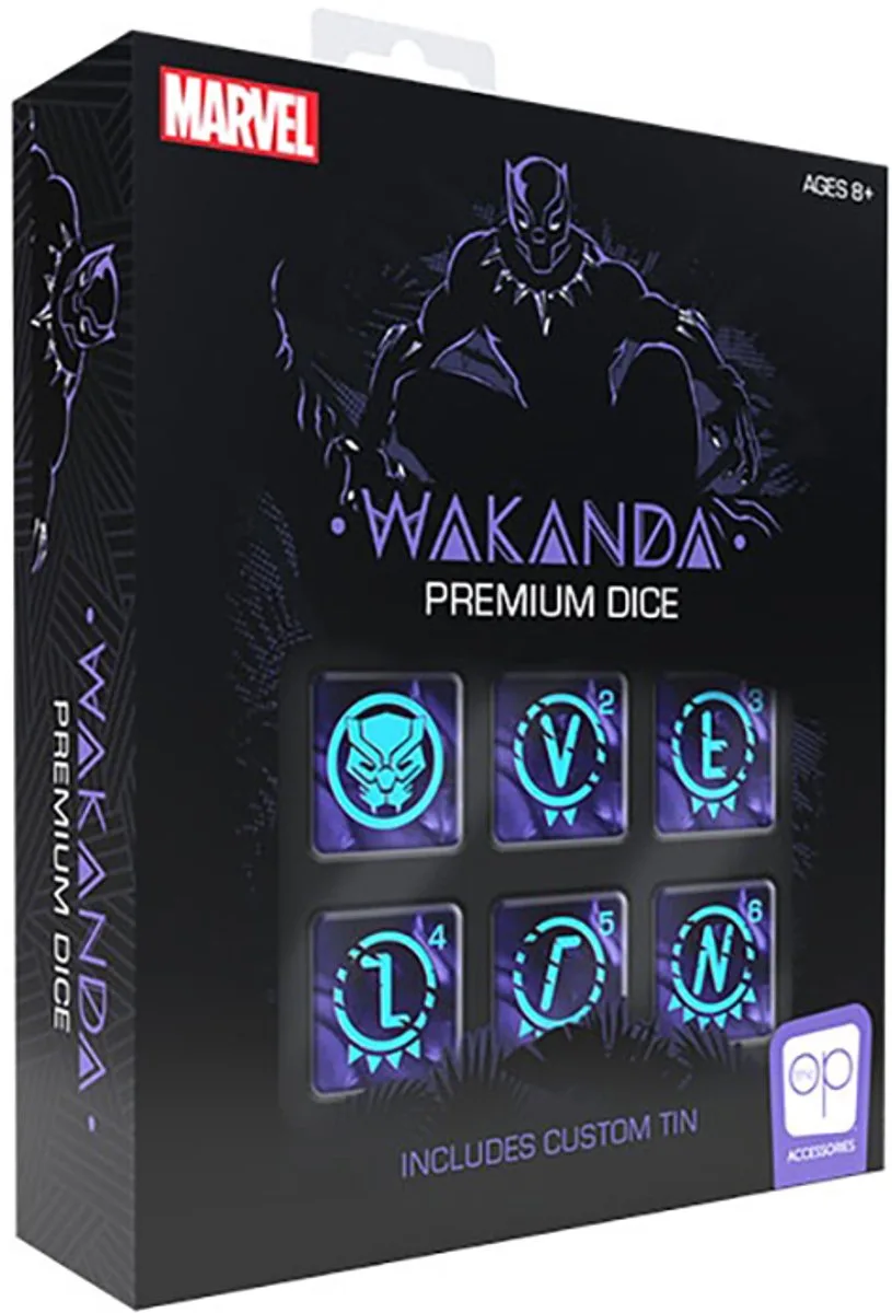 Marvel Black Panther Premium Dice Set - dobbelstenen - USAopoly van The Op, editie Meerkleurig – doos