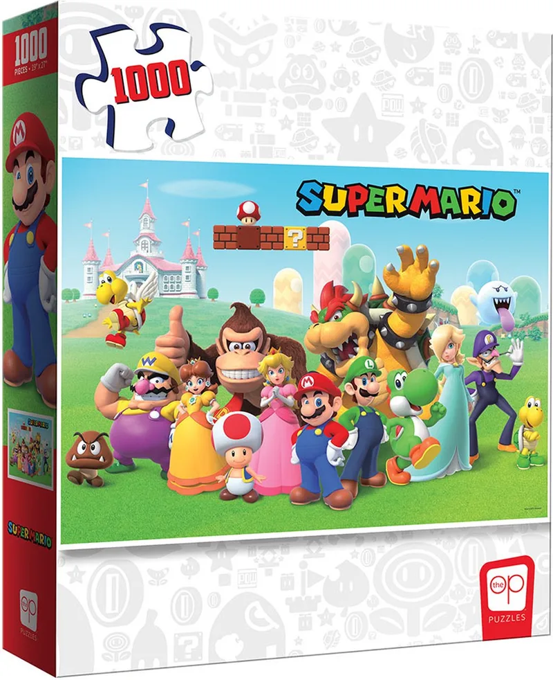 Super Mario: Mushroom Kingdom Puzzel - Puzzel 1000 Stukjes - Mario Bros van The Op, editie Meerkleurig – doos