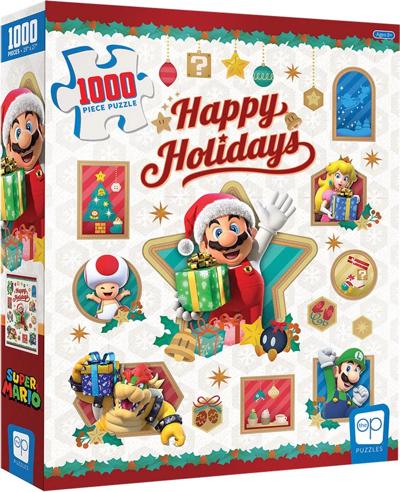 Super Mario Puzzel: Happy Holidays - Puzzel 1000 Stukjes van The Op, editie Meerkleurig – doos