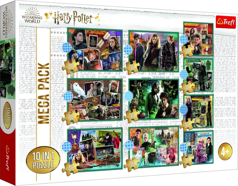 10-in-1 puzzel - 20/35/48 stukjes van Trefl, editie Harry Potter – doos