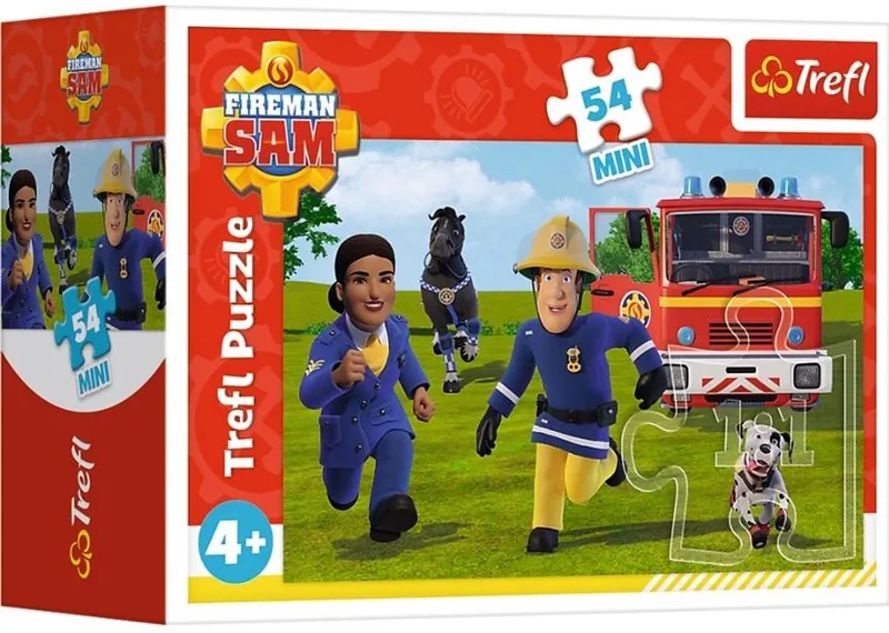 54-delige puzzel Mini Strażak Sam klaar voor actie 3 TREFL - Puzzel van 54 stukken van Trefl, editie Rood – doos