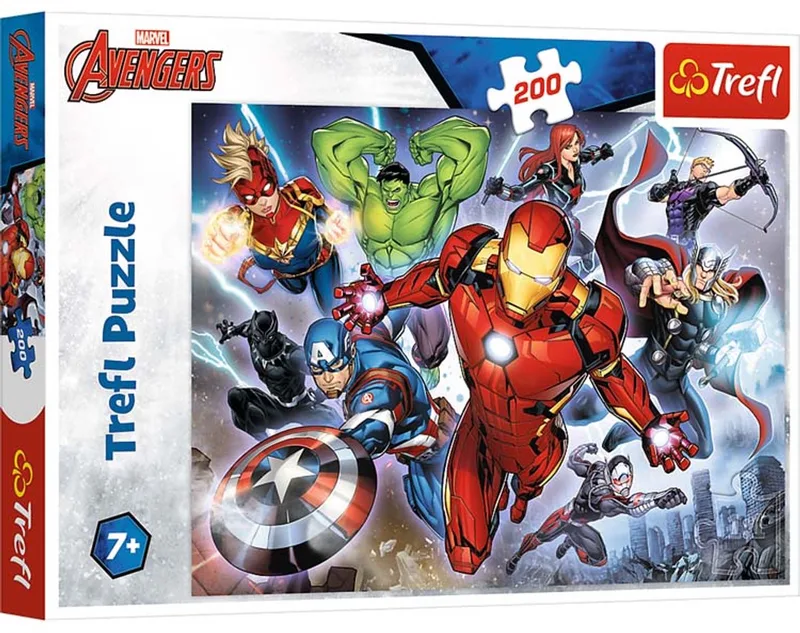 Avengers Marvel Superhelden Legpuzzel - 200 stukjes - Vanaf 7 jaar från Trefl, utgåva Flerfärgad – kartong