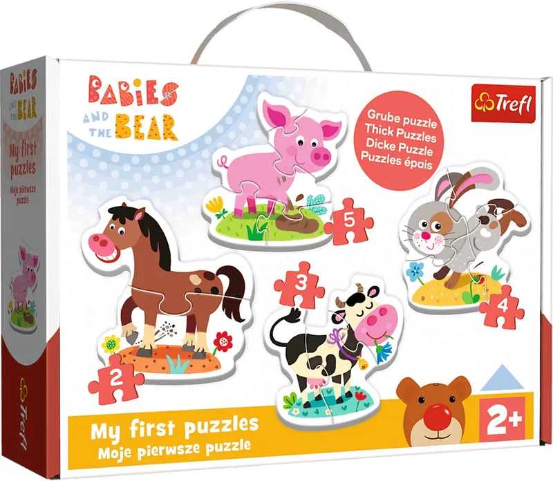 Baby Boerderijdieren Legpuzzel - 14 stukjes - Vanaf 2 jaar de Trefl, édition Multicolore – boîte