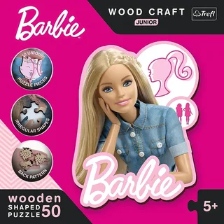 Barbie Junior Hout Houten Legpuzzel - 50 stukjes - Vanaf 4 jaar van Trefl, editie Meerkleurig – doos 4 van 4