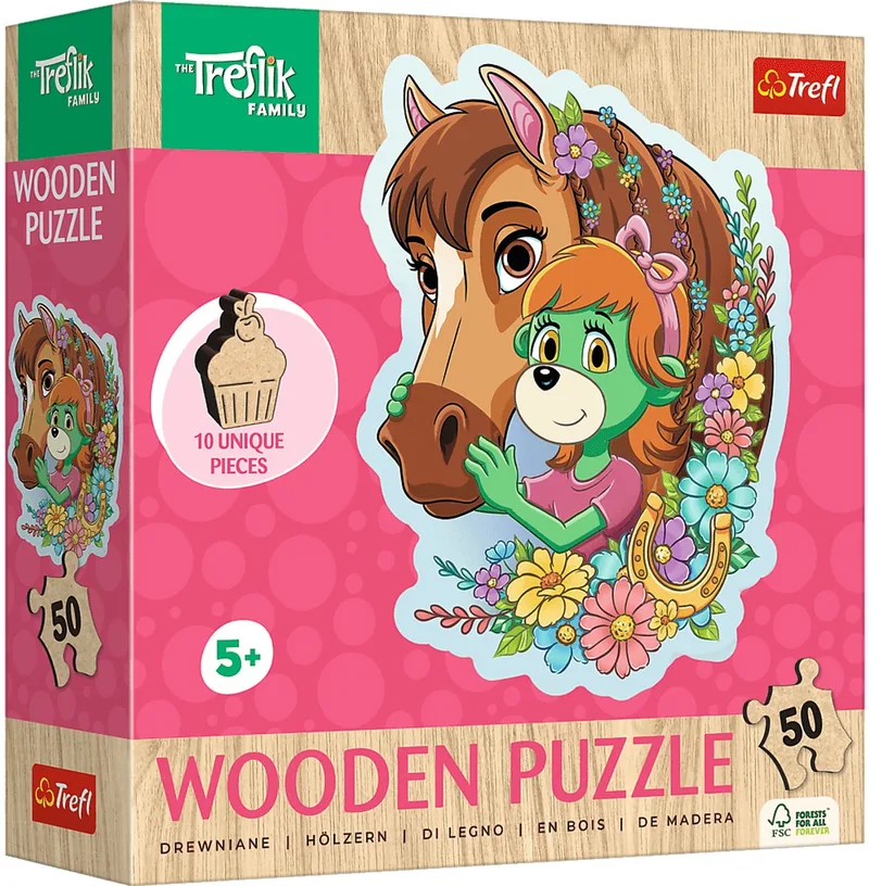 Boerderijdieren Hout Houten Legpuzzel - 50 stukjes - Vanaf 4 jaar from Trefl, Multicolour edition – box