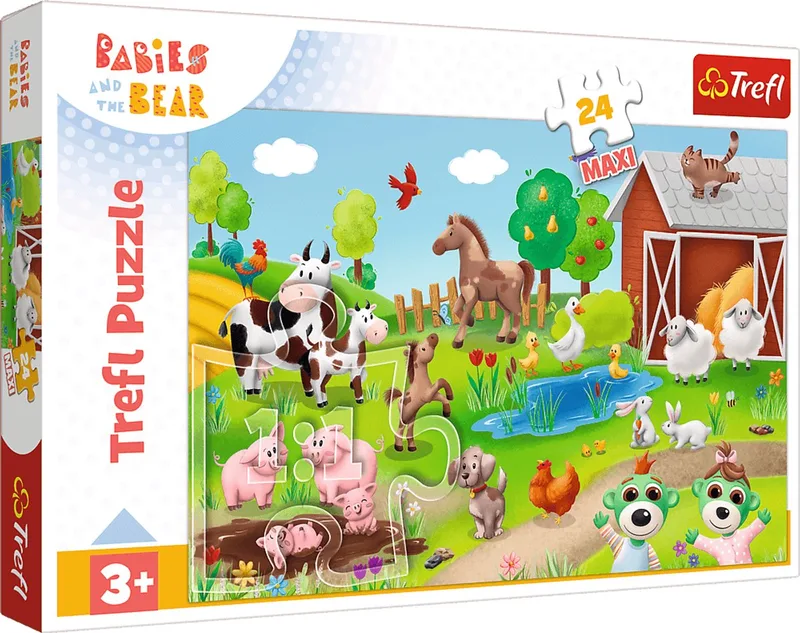 Boerderijdieren Maxi Legpuzzel - 24 stukjes - Vanaf 3 jaar van Trefl, editie Meerkleurig – doos
