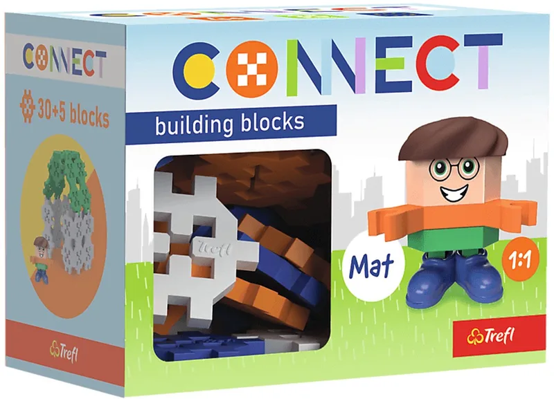 Connect | Bouwstenen Mat 35 Stuks de Trefl, édition Multi – boîte