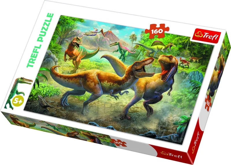 Dino Vechtende Tyrannosaurussen Legpuzzel - 160 stukjes - Vanaf 6 jaar van Trefl, editie Meerkleurig – doos