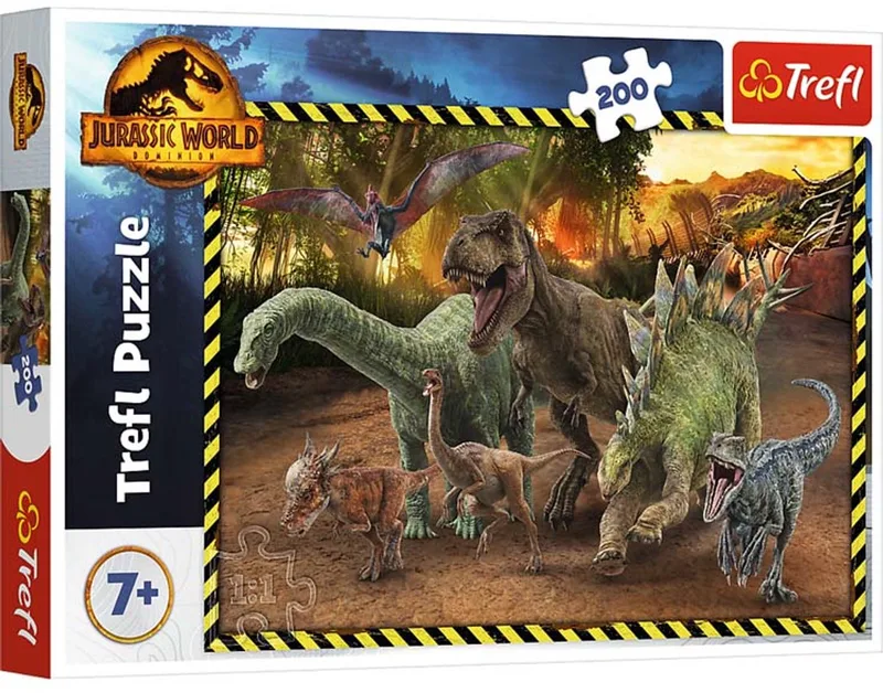 Dinosaurs from the Jurassic Park Universal Jurassic World Legpuzzel - 200 stukjes - Vanaf 6 jaar van Trefl, editie Meerkleurig – doos