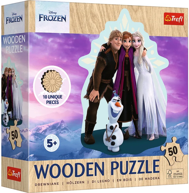Disney Frozen 2 Hout Houten Legpuzzel - 50 stukjes - Vanaf 4 jaar van Trefl, editie Meerkleurig – doos