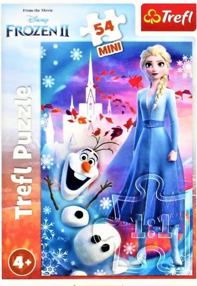Disney Frozen mini puzzel Elsa en Anna 2x 54 stukjes vanaf 4 jaar fra Trefl, Flerfarvet-udgave – æske