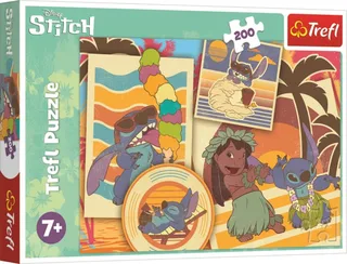 Disney Lilo & Stitch Legpuzzel - 200 stukjes - Vanaf 7 jaar de Trefl, édition Multicolore – boîte 2 sur 2