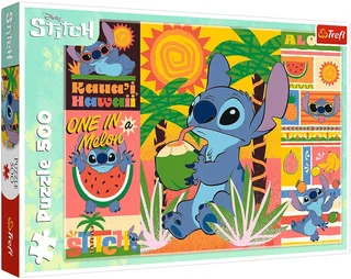 Disney Lilo & Stitch Vakantie Legpuzzel - 500 stukjes - Vanaf 3 jaar fra Trefl, Flerfarvet-udgave – æske 1 af 2