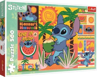 Disney Lilo & Stitch Vakantie Legpuzzel - 500 stukjes - Vanaf 3 jaar fra Trefl, Flerfarvet-udgave – æske 2 af 2