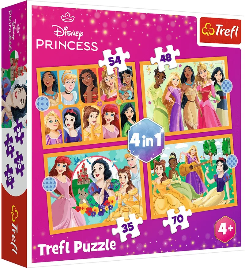 Disney-puzzel 4-in-1 van Trefl, editie Meerkleurig – doos