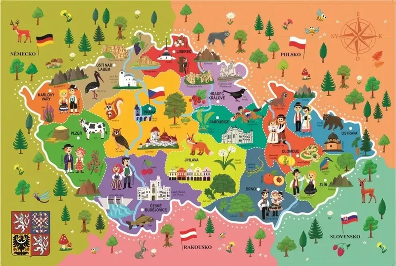 Educatieve Puzzel: Tsjechië Kaart 44 Stukjes from Trefl – box