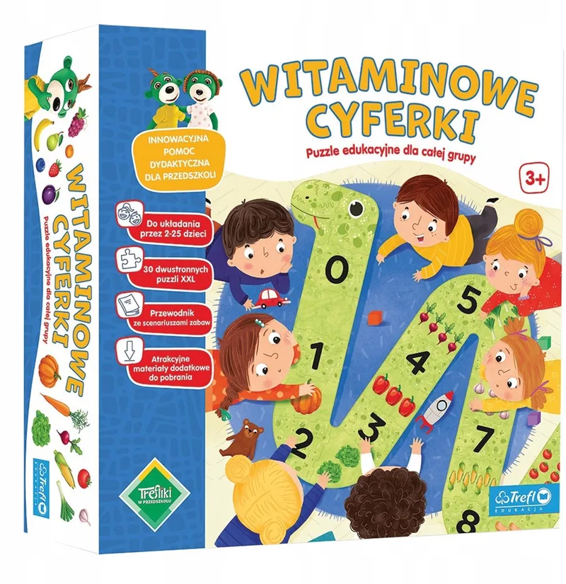 Educatieve puzzel "Vitamine Cijfers" - Leren Tellen met Fruit & Groenten van Trefl, editie Meerkleurig – doos