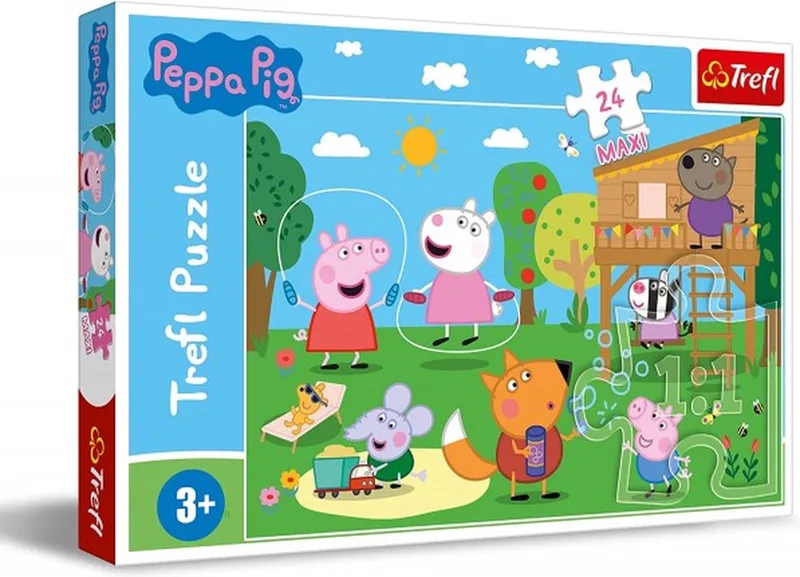 Fun in the Grass Peppa Pig 24 Maxi stukjes Legpuzzel - 24 stukjes - Vanaf 3 jaar van Trefl, editie Meerkleurig – doos