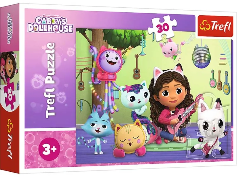Gabby's Poppenhuis Kattenhuisje Legpuzzel - 30 stukjes - Vanaf 3 jaar från Trefl, utgåva Flerfärgad – kartong 1 av 3
