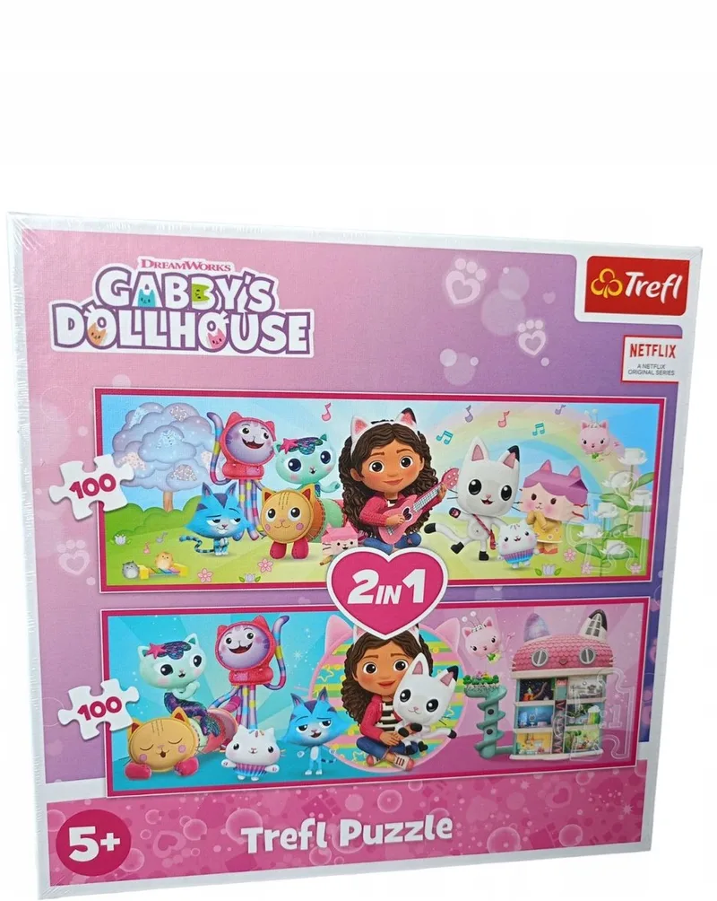 Gabby's Poppenhuis Puzzels - 2x100 Stukjes van Trefl, editie Meerkleurig – doos