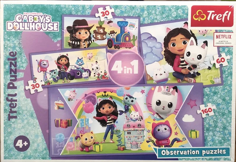 Gabby's Poppenhuis Puzzels 4-in-1 - Educatief Plezier from Trefl – box