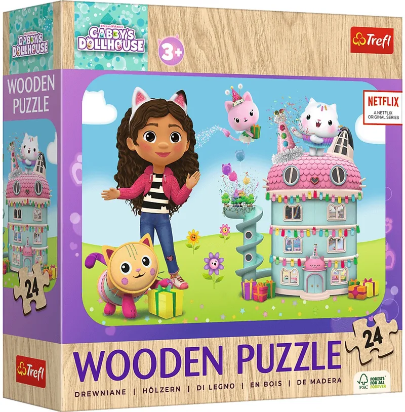 Gabby's Poppenhuis Vrolijke Gabby en Vrienden Hout Houten Legpuzzel - 24 stukjes - Vanaf 3 jaar from Trefl, Multicolour edition – box