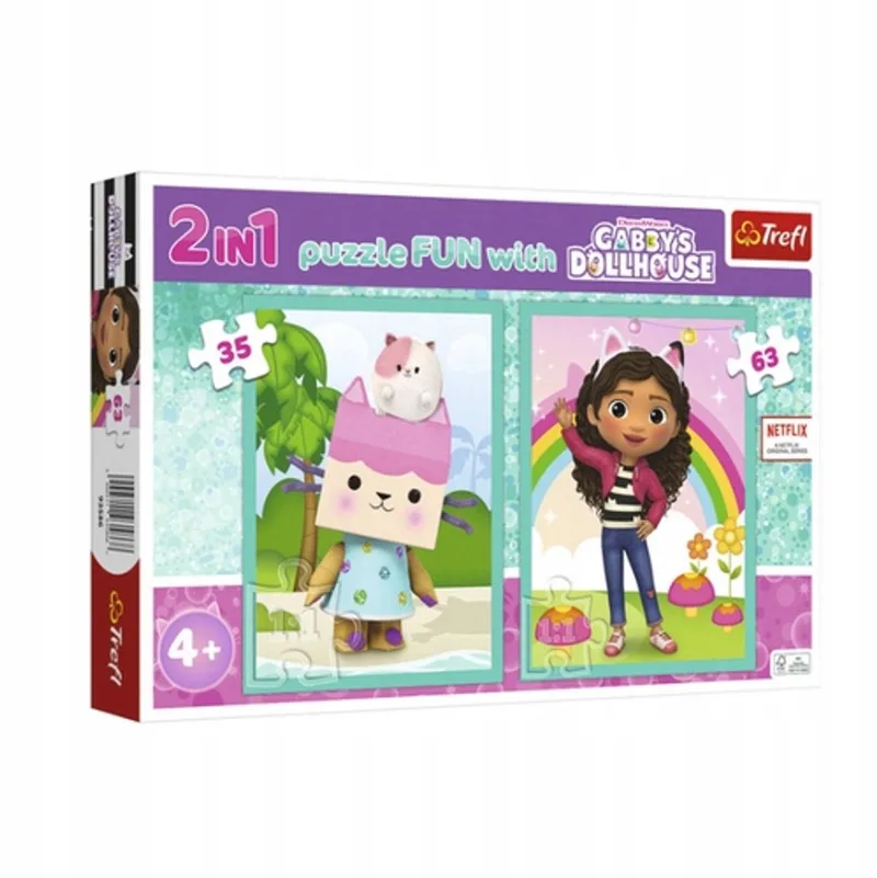 Gabi's Poppenhuis Puzzels 2-in-1: 35 & 63 Stukjes fra Trefl – æske