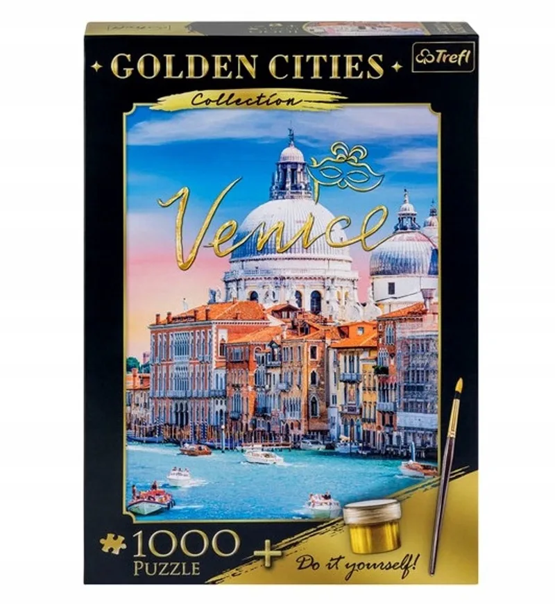 Gouden Steden Venetië Puzzel + Goudverf 1000 Stukjes van Trefl, editie Goud – doos