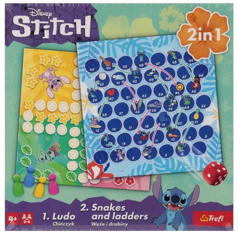 Gra klasyczna Lilo & Stitch, 2w1 Chińczyk / Węże i drabiny from Trefl – box