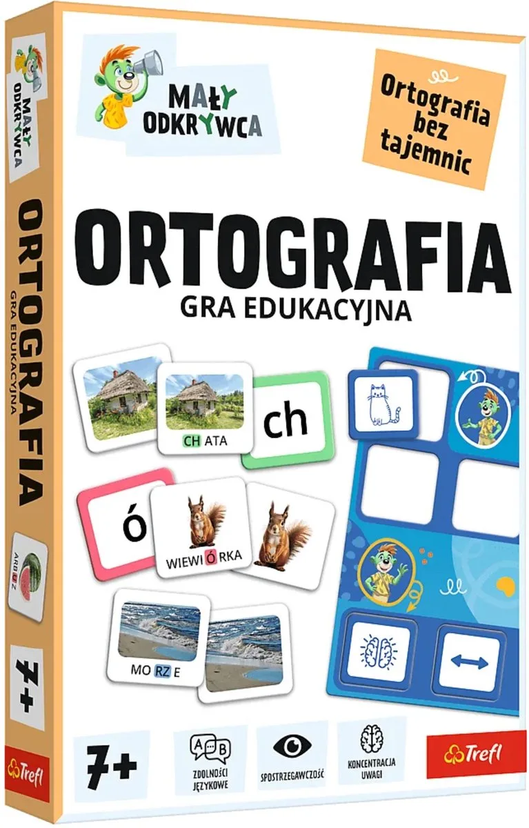 Gra Ortografia Mały odkrywca rodzina treflików 02803 from Trefl, Meerkleurig edition – box
