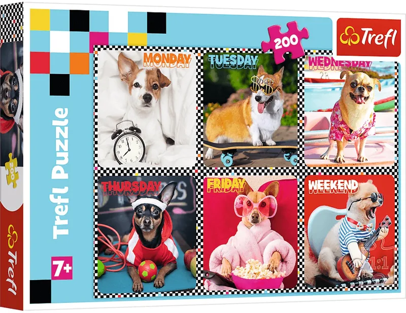 le leader de l'Europe de l'Est Puzzle Cheerful Dogs - 200 à 499 pièces de Trefl, édition Multicolore – boîte