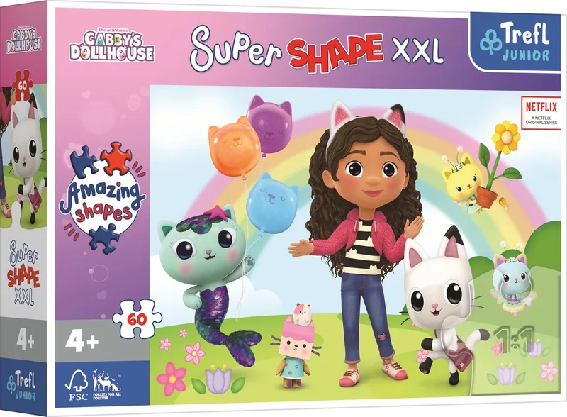 Happy Friends of Gabby Universal Gabby's Poppenhuis XXL Legpuzzel - 60 stukjes - Vanaf 4 jaar von Trefl, Ausgabe Mehrfarbig – Schachtel