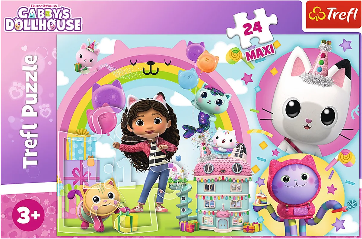 Happy Gabby Universal Gabby's Poppenhuis 24 Maxi stukjes Legpuzzel - 24 stukjes - Vanaf 3 jaar van Trefl, editie Meerkleurig – doos