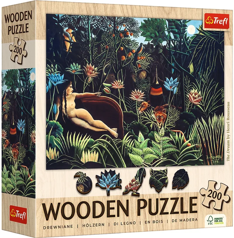 Henri Rousseau Kunst Hout Houten Legpuzzel - 200 stukjes - Vanaf 9 jaar van Trefl, editie Meerkleurig – doos