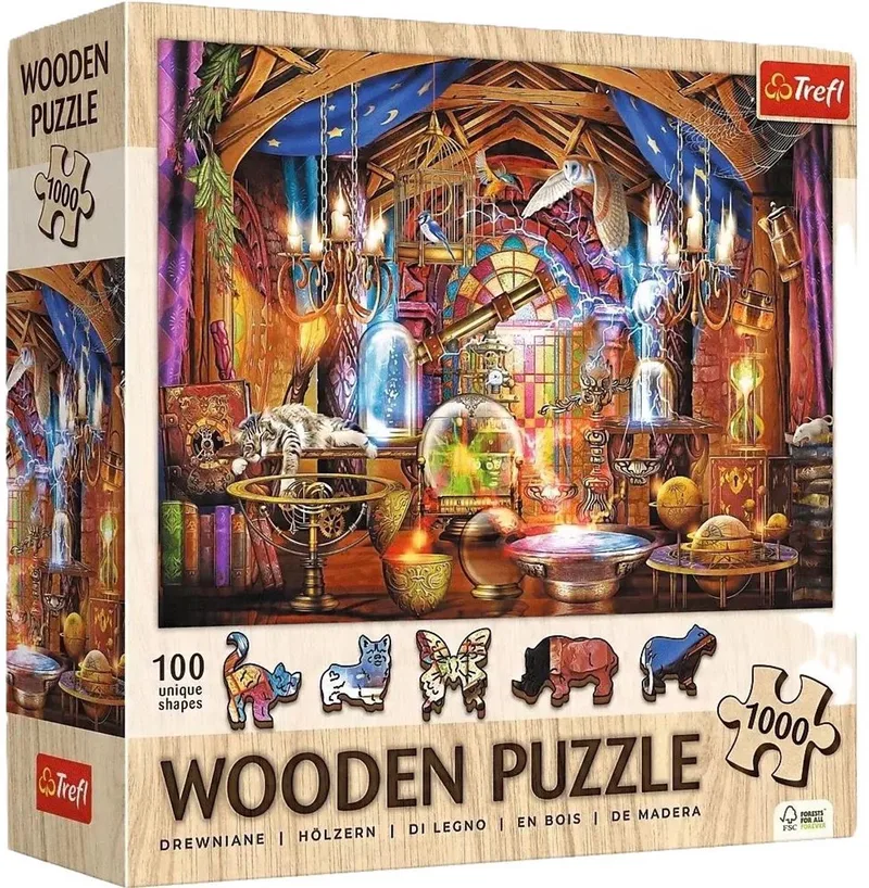 Houten Puzzel 1000 stukjes: Magische kamer van Trefl, editie Multi-coloured – doos