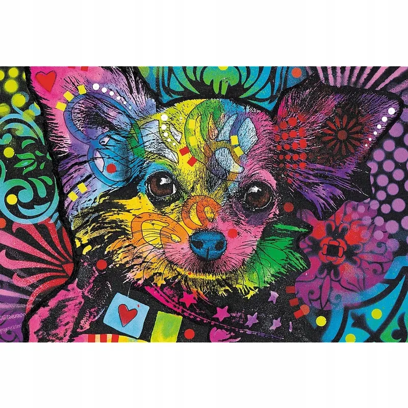 Houten Puzzel 500 Stukjes - Kleurrijke Puppy from Trefl, Multicolour edition – box