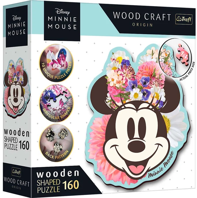 houten puzzel - Minnie Mouse Disney 160 stukjes FSC Mix 70%. from Trefl, Multicolour edition – box