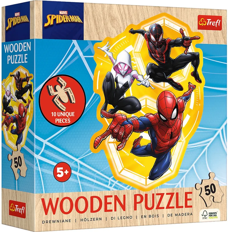 houten puzzel Spider-Man actie - Marvel speelgoed FSC Mix. from Trefl, Multicolour edition – box