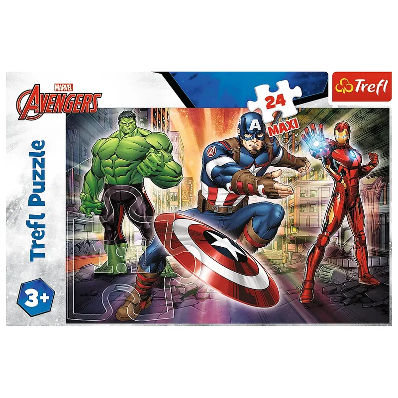 In de Wereld van Avengers Disney Marvel The Avengers Legpuzzel - 24 stukjes - Vanaf 3 jaar von Trefl, Ausgabe Mehrfarbig – Schachtel 2 von 3