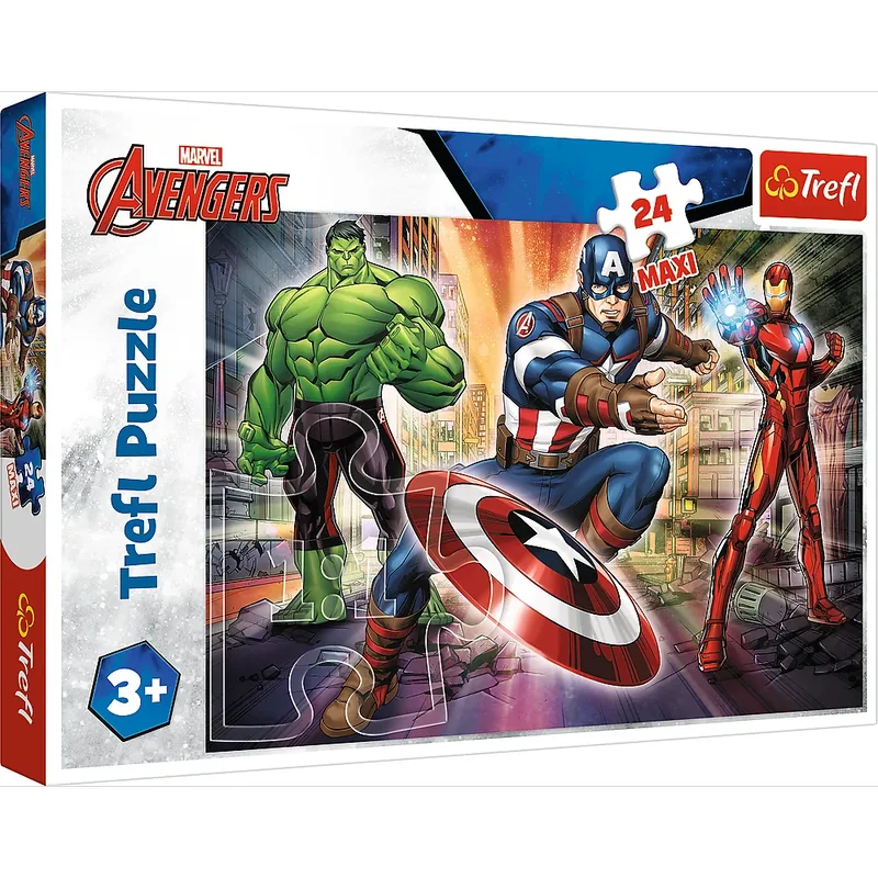 In de Wereld van Avengers Disney Marvel The Avengers Legpuzzel - 24 stukjes - Vanaf 3 jaar von Trefl, Ausgabe Mehrfarbig – Schachtel 3 von 3