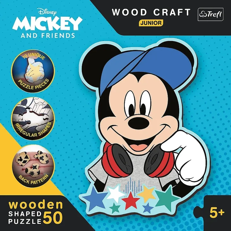 In de Wereld van Mickey Houten Knutsel Junior Disney Legpuzzel - 50 stukjes - Vanaf 4 jaar von Trefl, Ausgabe Mehrfarbig – Schachtel 4 von 4