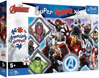 Je Favoriete Avengers Disney Marvel XL Legpuzzel - 104 stukjes - Vanaf 3 jaar von Trefl, Ausgabe Mehrfarbig – Schachtel 1 von 3