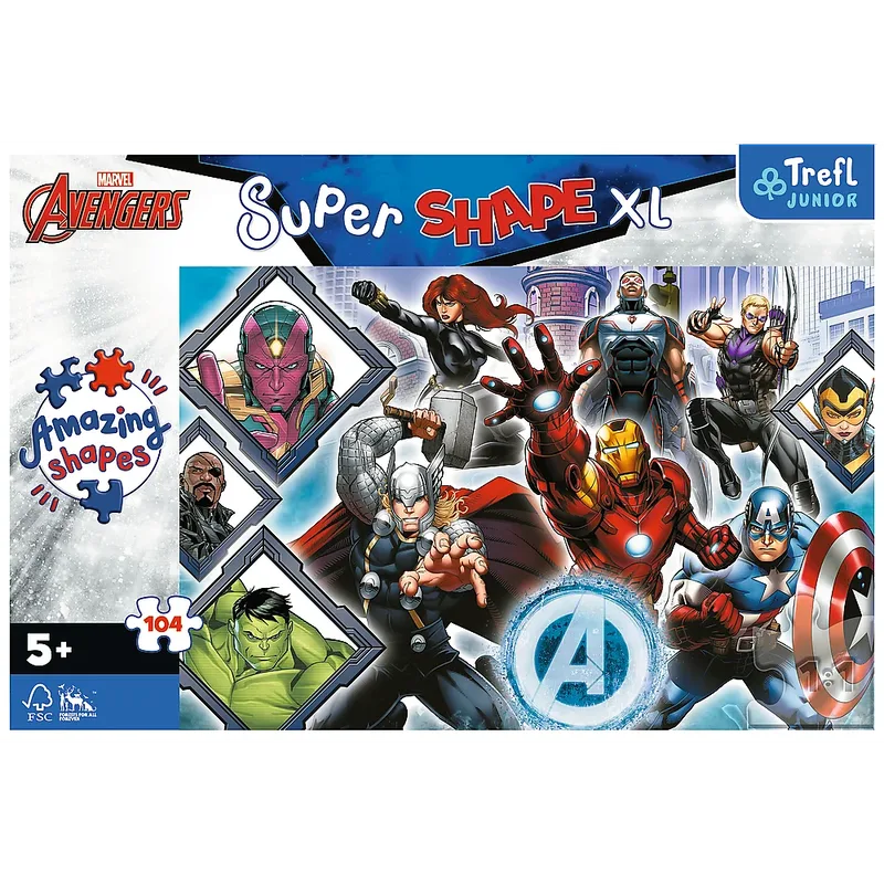 Je Favoriete Avengers Disney Marvel XL Legpuzzel - 104 stukjes - Vanaf 3 jaar von Trefl, Ausgabe Mehrfarbig – Schachtel 3 von 3